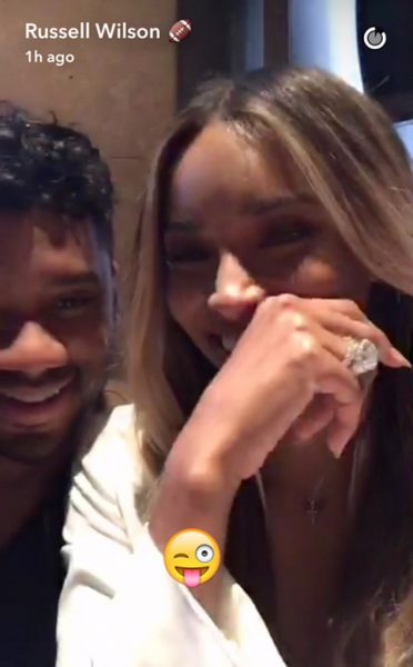 Ciara on Snapchat with her new husband, Russell Wilson