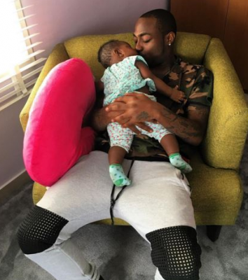 Davido has taken up a fatherhood role since his baby, Imade's arrival