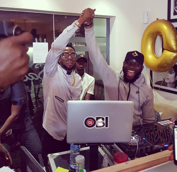 D'banj and Dj Obi at Sao Cafe on Saturday July 2.