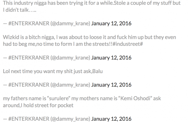 wizkid VS Dammy krane