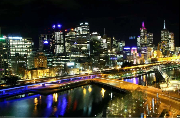 A view of Lagos city at night.