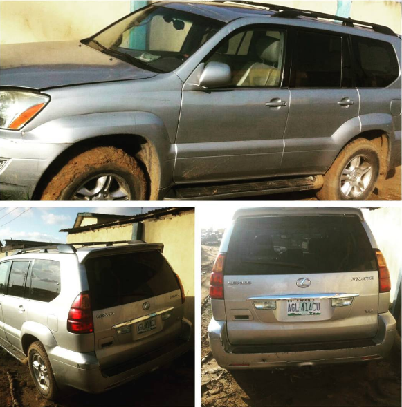 Fred Amata's recovered car... Photo:Instagram