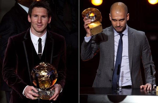 Lionel Messi and Pep Guardiola