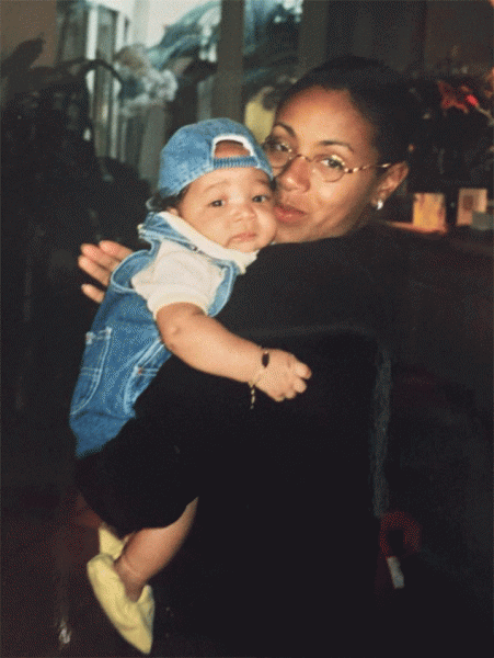Jada cradles Jaden Smith (now 18) in his toddler days. Photo:Jada Pinkett Smith/Facebook
