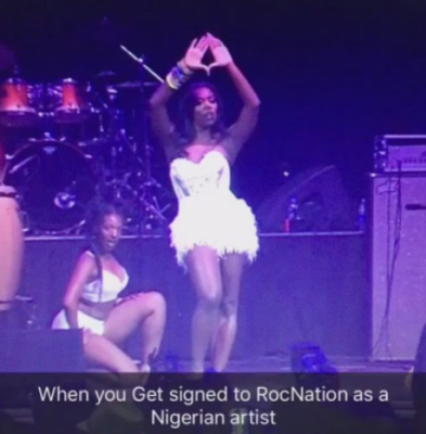 Tiwa Savage raised eyebrows with her 'diamond' sign
