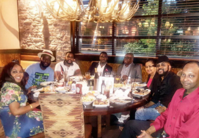 Banky and parents at a family dinner in celebration of the milestone.