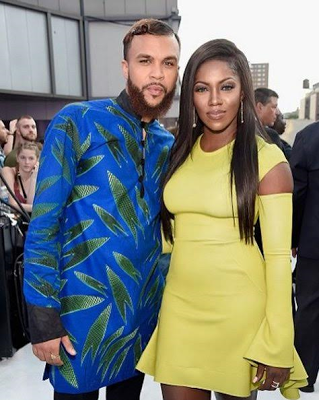 Tiwa Savage and Jidenna at the recently held MTV VMAs. Credit: AP