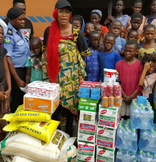 Cynthia Morgan at an orphanage