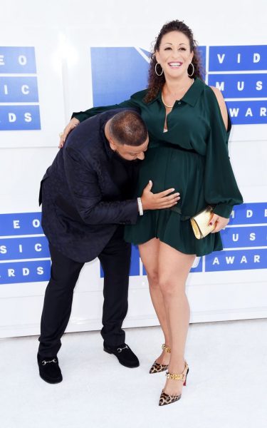DJ Khaled kisses his girlfriend's belly