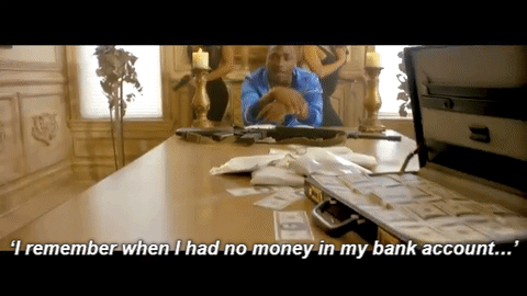 The only time David Adeleke had no money in his bank account was when he had no bank account. Credit: Giphy