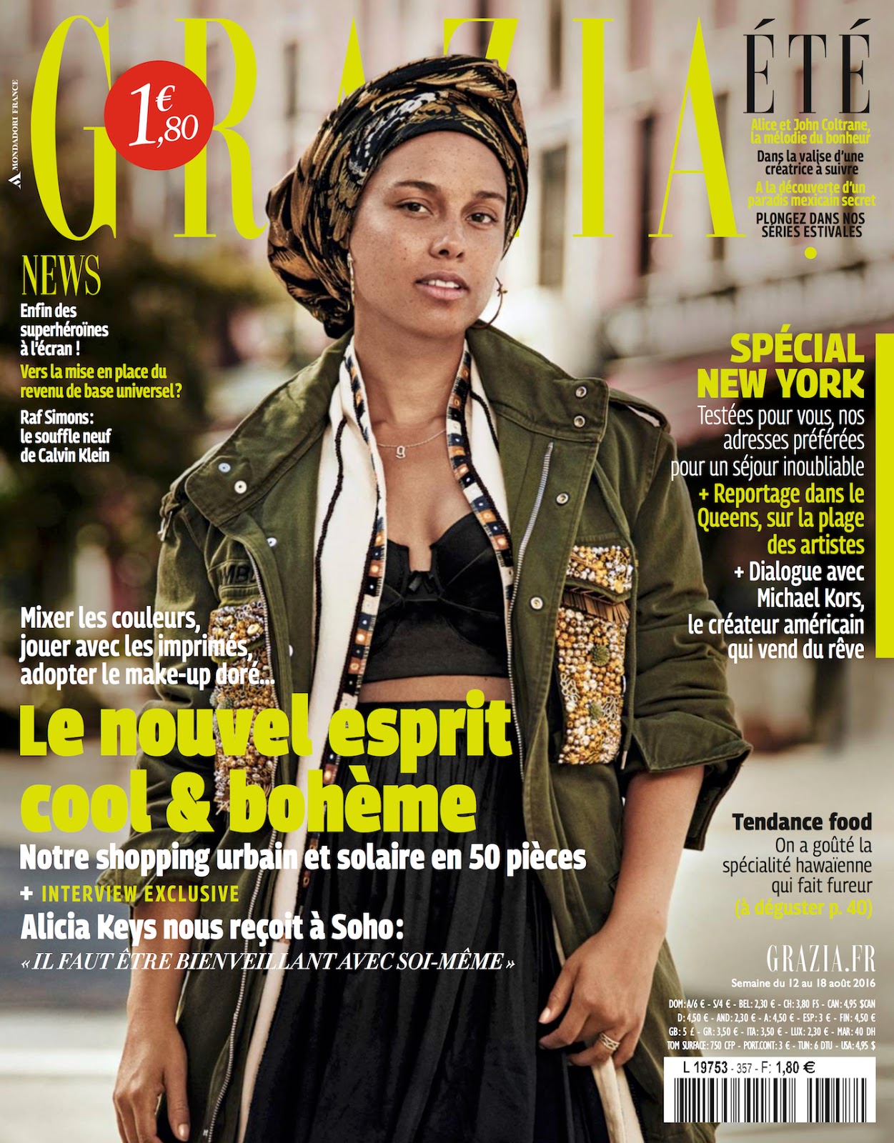 Alicia Keys covers Grazia France