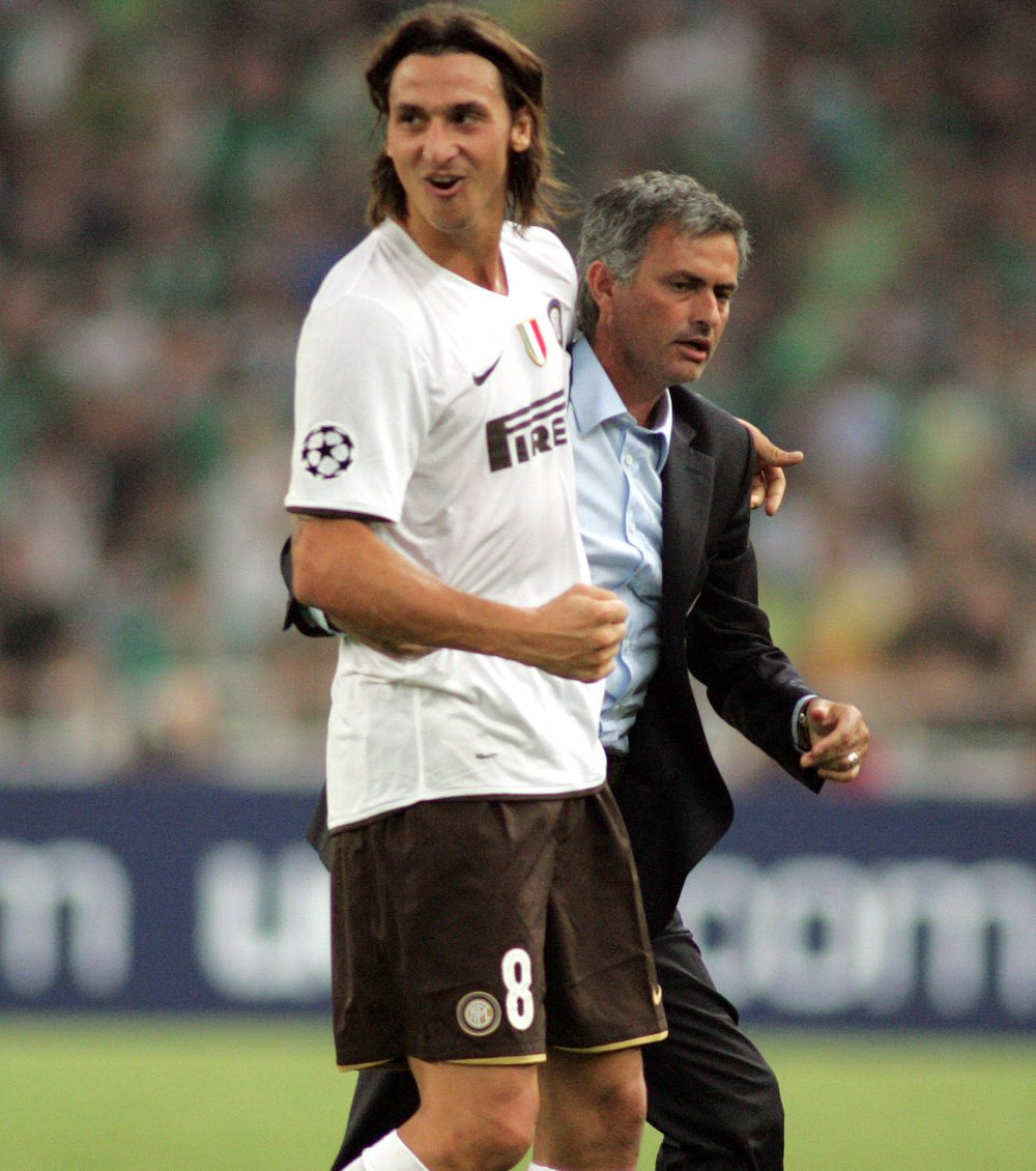 Ibrahimovic and Mourinho while at Inter Milan. Photo: Getty Images