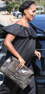 Kerry Washington confidently rocks her baby bump