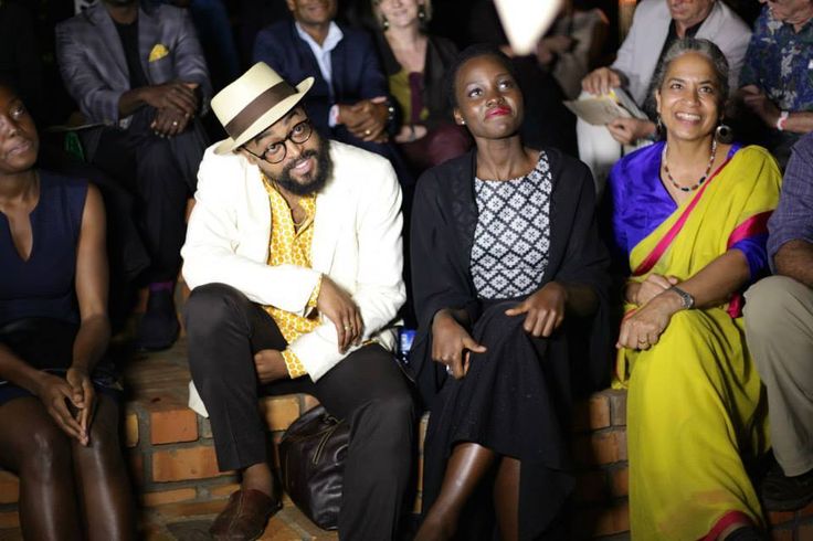 Lupita with Mobolaji Dawodu and Dinaz were Costume and Casting Directors for 'Queen of Katwe'. Credit: Pinterest