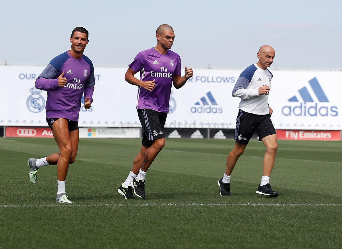 Ronaldo and Pepe train together. Credit: RMFC