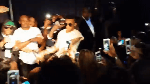 Ladies scream, while they record him perform in Amsterdam, Netherlands. Credit: Giphy