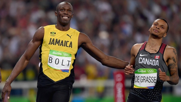 Usain Bolt and Andre De Grasse