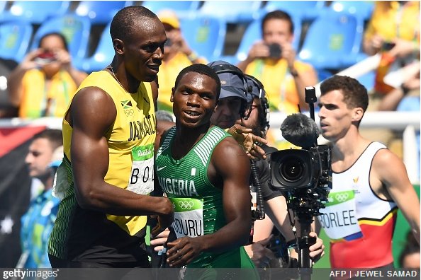Usain Bolt and Ejowvokoghene Oduduru