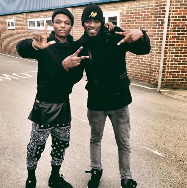 Wizkid and Moe Musa in London during 'Azonto' video shoot. Credit: Various