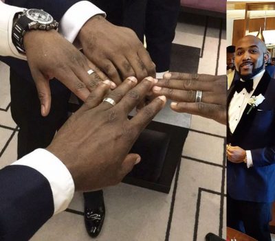 Banky's friends show off rings