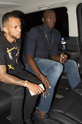 Usain pictured leaving the club at the early hours of Thursday. Photo:DailyMail