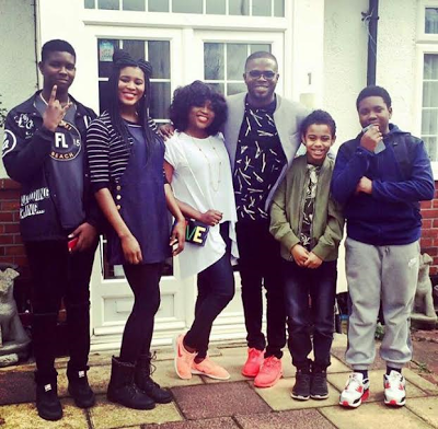 Funke akindele with JJC's children