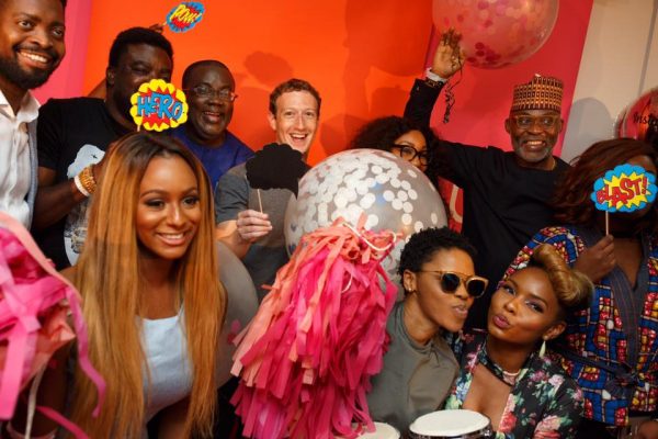 Mark hangs out with Nigerian stars