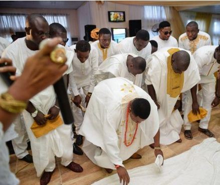 prostrating at traditional wedding