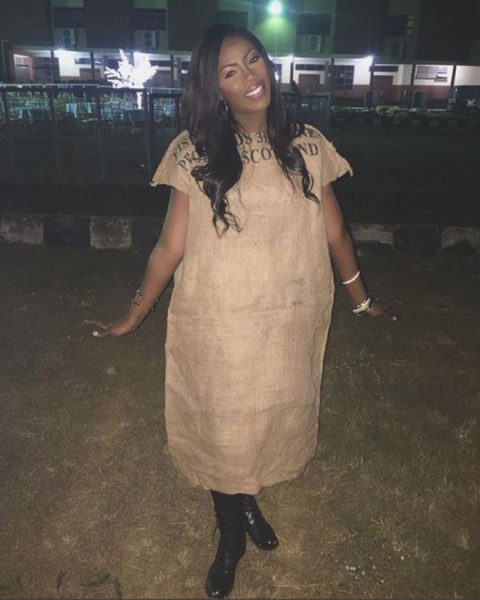 Tiwa Savage wore this sac at the One Lagos concert last year