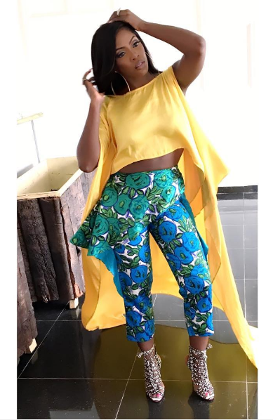 Tiwa Savage on set of a video shoot earlier this year