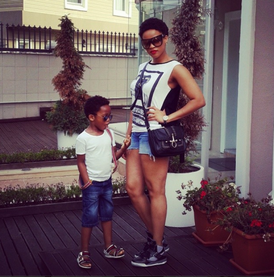 Adaeze and her adorable son