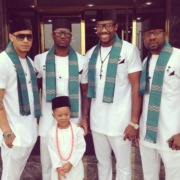 Peter Okoye and his son, Cameron