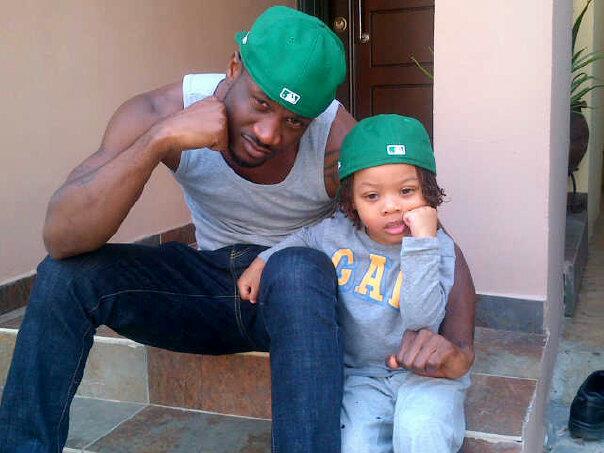 Peter Okoye and his son, Cameron