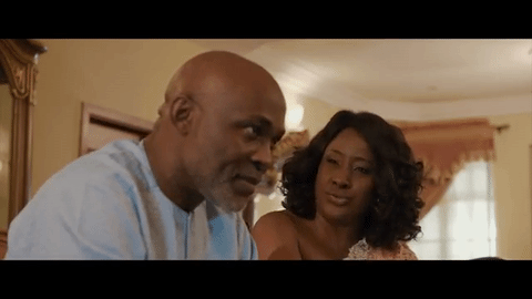 Richard Mofe-Damijo and Ireti Doyle in 'Dinner'. Credit: Giphy