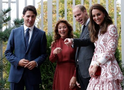 The Canadian prime minister and his wife pictured with the royal couple