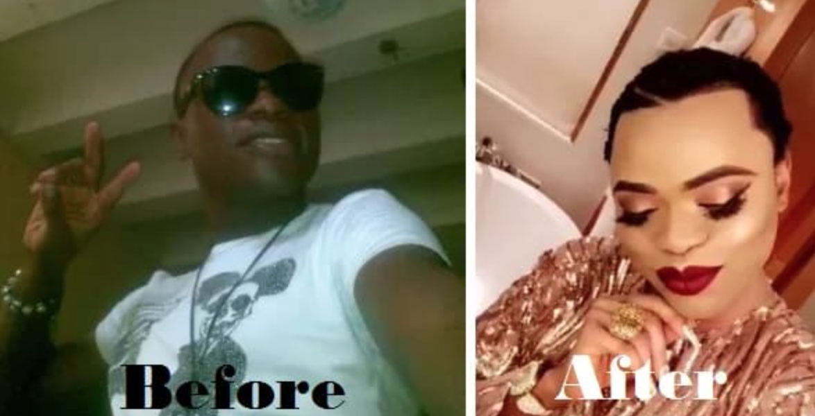 Bobrisky then and now. Indeed, change is inevitable.