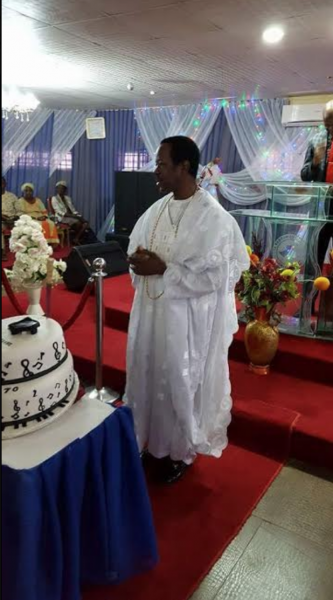 King Sunny Ade in church for his 70th birthday Thanks Giving service.