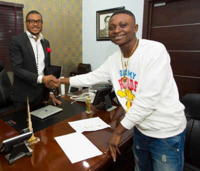 Shina Peller and his new signee, Airboy