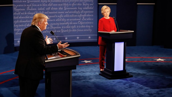 Donald Trump and Hilary Clinton at their first presidential debate