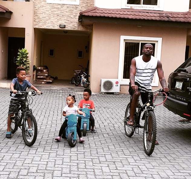 Showing the little ones how to ride bikes