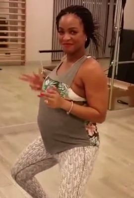 A pregnant Adaeze shows off her dance moves
