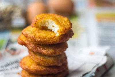 Strategically-arranged row of akara