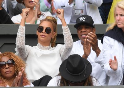 Beyonce and her husband cheer their friend, Serena Williams on
