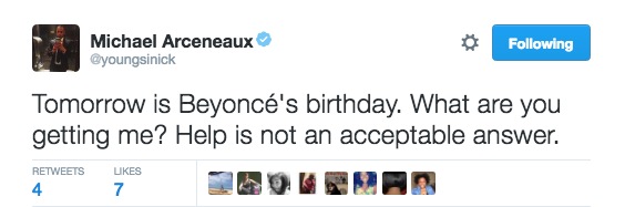 Beyonce birthday tweet