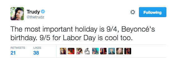 Beyonce birthday tweet