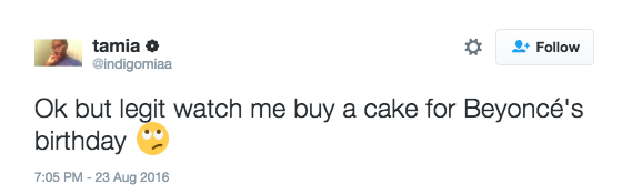 Beyonce birthday tweet