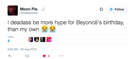 Beyonce birthday tweet
