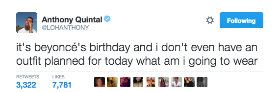 Beyonce birthday tweet