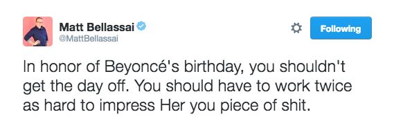Beyonce birthday tweet