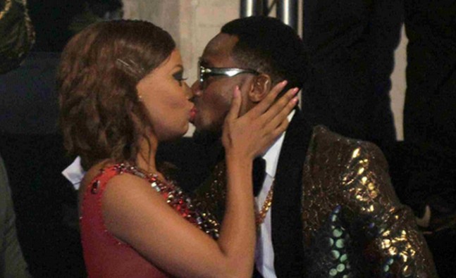 D'banj and Bonang Matheba share passionate kiss at 2015 MAMAs. Credit: Various